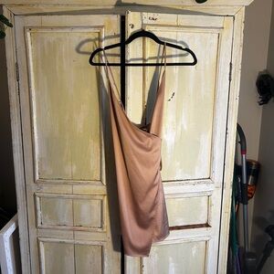 Satin Wrap Slip Dress - Gold/Champagne